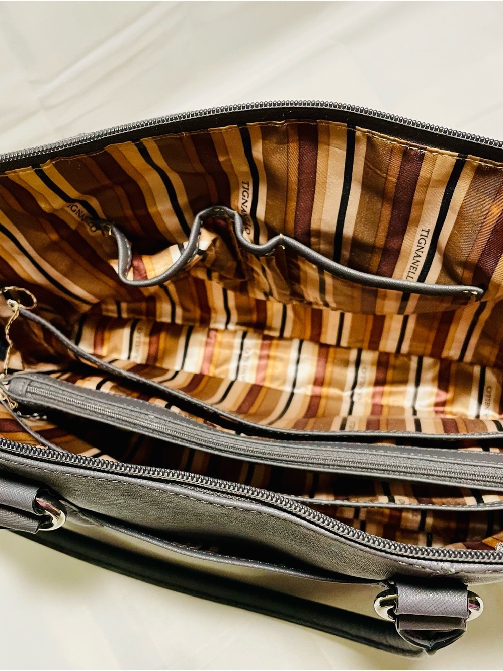 Tignanello "Clean & Classic" Saffiano Leather Satchel / Tote, LNC - Picture 12 of 16